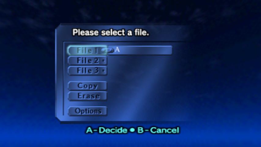 file select screen error